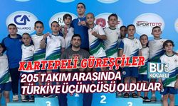 KARTEPELİ GÜREŞÇİLERDEN MADALYA YAĞMURU! 205 TAKIM ARASINDA TÜRKİYE ÜÇÜNCÜSÜ OLDULAR