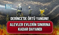 DERİNCE'DE ÖRTÜ YANGINI! ALEVLER EVLERİN SINIRINA KADAR DAYANDI