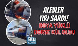 ALEVLER TIRI SARDI! BOYA YÜKLÜ DORSE KÜL OLDU