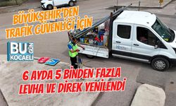 BÜYÜKŞEHİR’DEN TRAFİK GÜVENLİĞİ İÇİN ÖNEMLİ ÇALIŞMA! 6 AYDA 5 BİNDEN FAZLA LEVHA VE DİREK YENİLENDİ