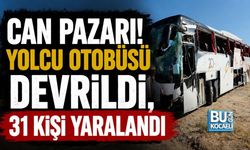 CAN PAZARI! YOLCU OTOBÜSÜ DEVRİLDİ, 31 KİŞİ YARALANDI