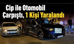 CİP İLE OTOMOBİL ÇARPIŞTI, 1 KİŞİ YARALANDI