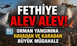 FETHİYE ALEV ALEV! ORMAN YANGININA HAVADAN VE KARADAN BÜYÜK MÜDAHALE