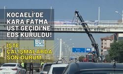 KOCAELİ’DE KARA FATMA ÜST GEÇİDİ’NE EDS KURULDU! TABELA MONTAJI TRAFİĞİ YAVAŞLATTI