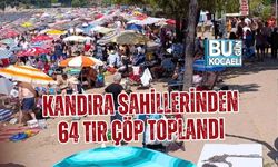 KANDIRA SAHİLLERİNDEN 64 TIR ÇÖP TOPLANDI