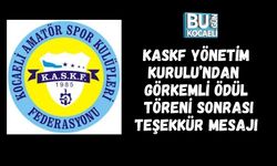 KASKF YÖNETİM KURULU’NDAN GÖRKEMLİ ÖDÜL TÖRENİ SONRASI TEŞEKKÜR MESAJI