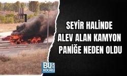 SEYİR HALİNDE ALEV ALAN KAMYON PANİĞE NEDEN OLDU