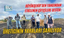 BÜYÜKŞEHİR’DEN YANGINDAN ETKİLENEN ÇİFTÇİLERE DESTEK: ÜRETİCİNİN YARALARI SARILIYOR