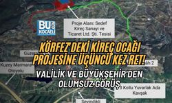 KÖRFEZ'DEKİ KİREÇ OCAĞI PROJESİNE ÜÇÜNCÜ KEZ RET! VALİLİK VE BÜYÜKŞEHİR'DEN OLUMSUZ GÖRÜŞ