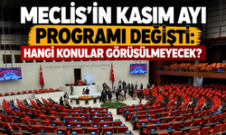 Meclis’in Kasım Ayı Programı Değişti: Hangi Konular Görüşülmeyecek?