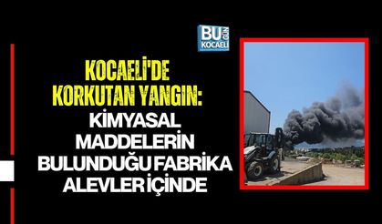 KOCAELİ'DE KORKUTAN YANGIN: KİMYASAL MADDELERİN BULUNDUĞU FABRİKA ALEVLER İÇİNDE