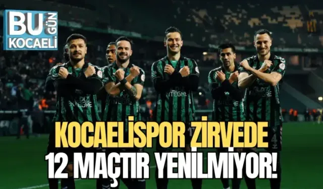 KOCAELİSPOR ZİRVEDE: 12 MAÇTIR YENİLMİYOR!