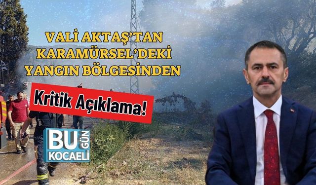Vali Aktaş’tan Karamürsel’deki Yangın Bölgesinden Kritik Açıklama!