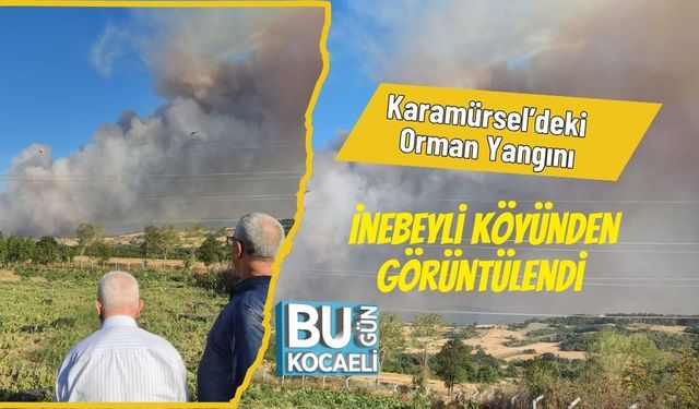 Karamürsel’deki Orman Yangını İnebeyli Köyünden Görüntülendi