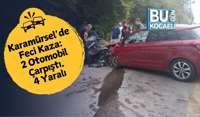 Karamürsel’de Feci Kaza: 2 Otomobil Çarpıştı, 4 Yaralı