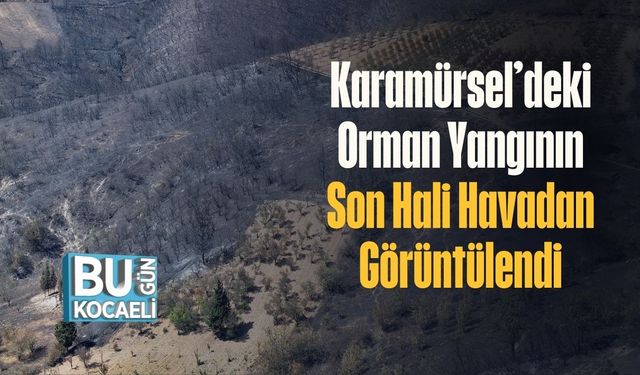 Karamürsel’deki Orman Yangının Son Hali Havadan Görüntülendi