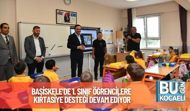 Başiskele’de 1. Sınıf Öğrencilere Kırtasiye Desteği Devam Ediyor