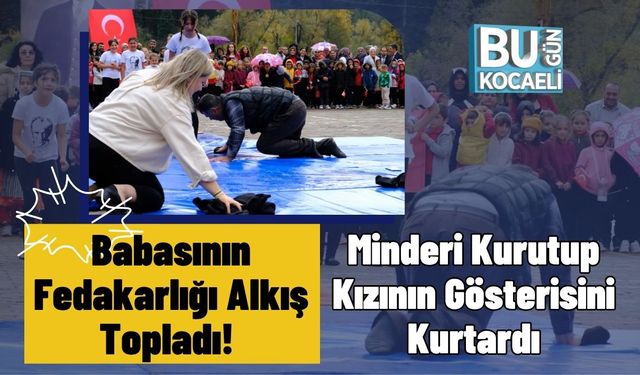 Babasının Fedakarlığı Alkış Topladı! Minderi Kurutup Kızının Gösterisini Kurtardı