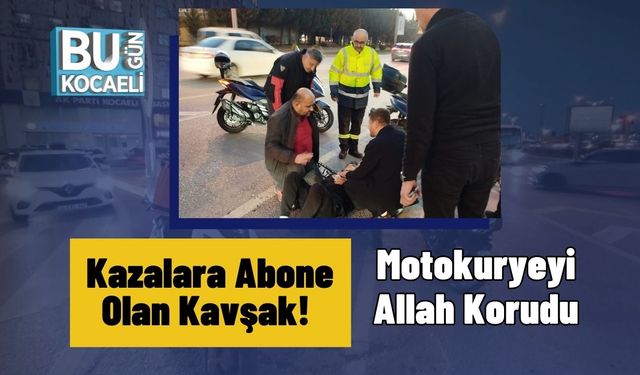 Kazalara Abone Olan Kavşak! Motokuryeyi Allah Korudu