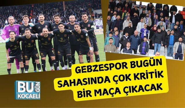 Gebzespor Bugün Sahasında Çok Kritik Bir Maça Çıkacak