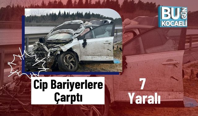 Cip Bariyerlere Çarptı: 7 yaralı