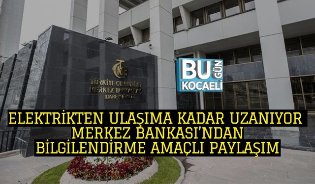 Elektrikten Ulaşıma Kadar Uzanıyor: Merkez Bankası’ndan Bilgilendirme Amaçlı Paylaşım