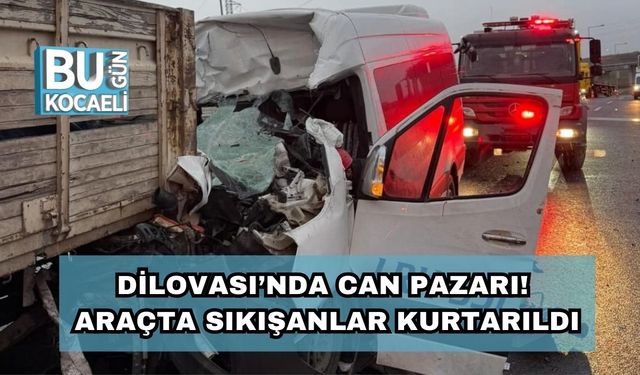 Dilovası’nda Can Pazarı! Araçta Sıkışanlar Kurtarıldı