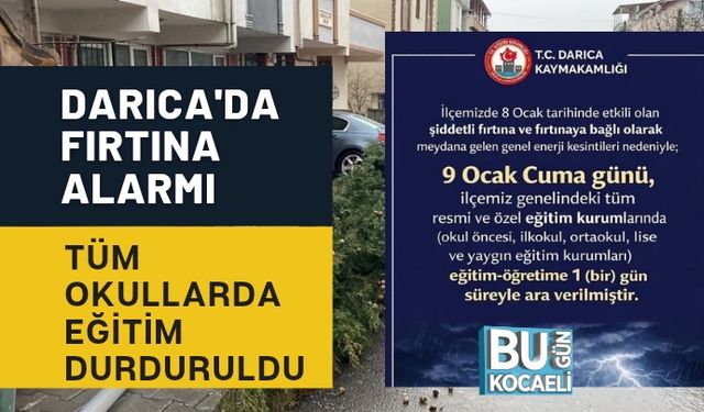 Darıca’da Fırtına Alarmı: Tüm Okullarda Eğitim Durduruldu