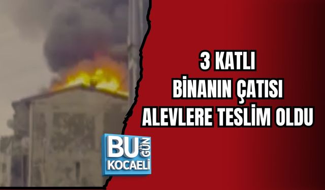 3 KATLI BİNANIN ÇATISI ALEVLERE TESLİM OLDU
