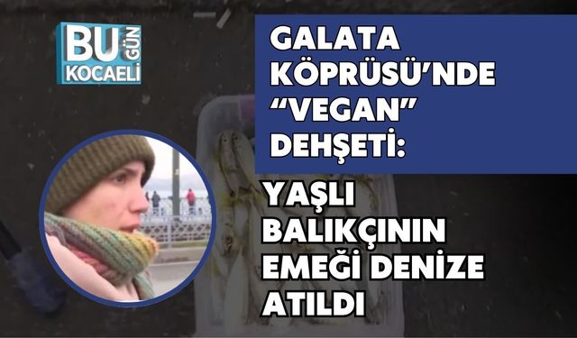 GALATA KÖPRÜSÜ’NDE “VEGAN” DEHŞETİ: YAŞLI BALIKÇININ EMEĞİ DENİZE ATILDI