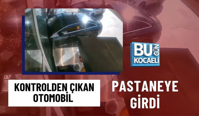 KONTROLDEN ÇIKAN OTOMOBİL PASTANEYE GİRDİ