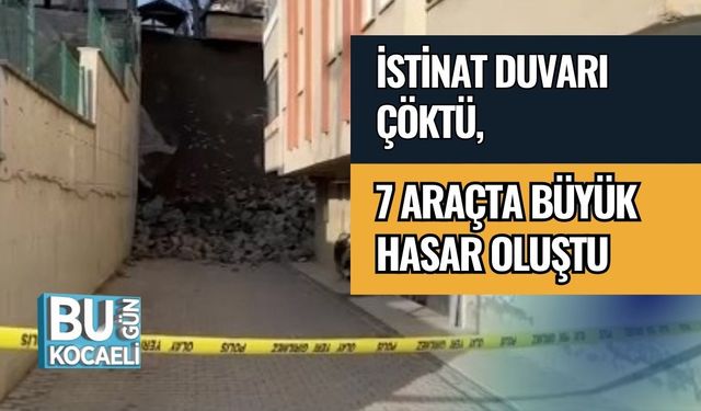 İstinat Duvarı Çöktü, 7 Araçta Büyük Hasar Oluştu