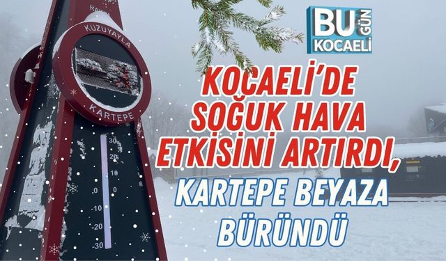 KOCAELİ’DE SOĞUK HAVA ETKİSİNİ ARTIRDI, KARTEPE BEYAZA BÜRÜNDÜ