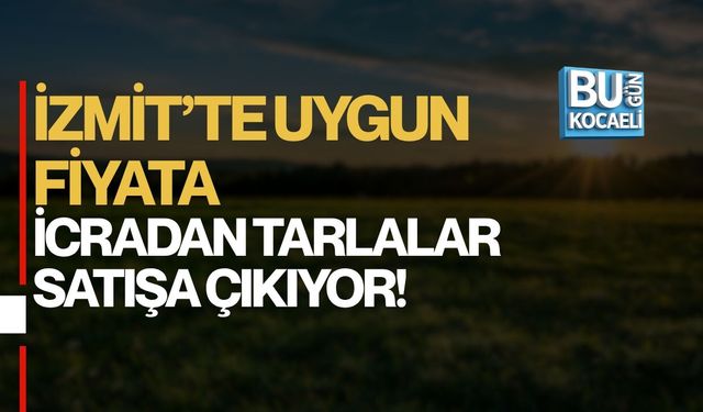 İZMİT’TE UYGUN FİYATA İCRADAN TARLALAR SATIŞA ÇIKIYOR!