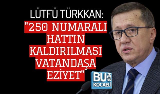 LÜTFÜ TÜRKKAN: "250 NUMARALI HATTIN KALDIRILMASI VATANDAŞA EZİYET"