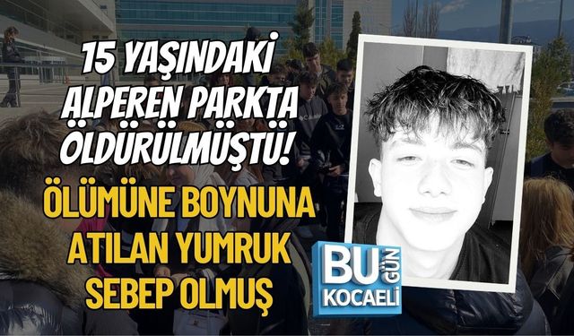 15 YAŞINDAKİ ALPEREN PARKTA ÖLDÜRÜLMÜŞTÜ! ÖLÜMÜNE BOYNUNA ATILAN YUMRUK SEBEP OLMUŞ