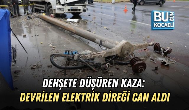 DEHŞETE DÜŞÜREN KAZA: DEVRİLEN ELEKTRİK DİREĞİ CAN ALDI