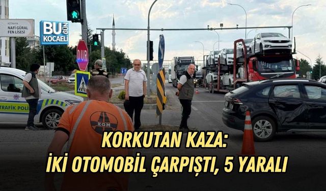 KORKUTAN KAZA: İKİ OTOMOBİL ÇARPIŞTI, 5 YARALI