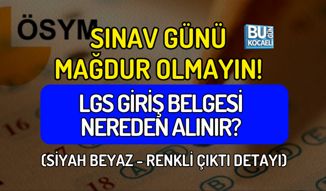 SINAV GÜNÜ MAĞDUR OLMAYIN! LGS GİRİŞ BELGESİ NEREDEN ALINIR? (SİYAH BEYAZ - RENKLİ ÇIKTI DETAYI)