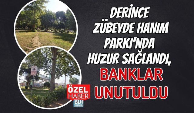 DERİNCE ZÜBEYDE HANIM PARKI'NDA HUZUR SAĞLANDI, BANKLAR UNUTULDU