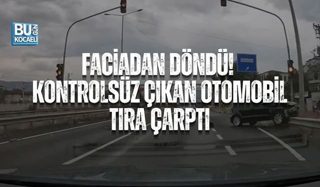 PAMUKOVA’DA FACİADAN DÖNÜLDÜ! KONTROLSÜZ ÇIKAN OTOMOBİL TIRA ÇARPTI