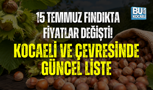15 TEMMUZ KOCAEL VE ÇEVRESİ GÜNCEL FINDIK FİYATLARI