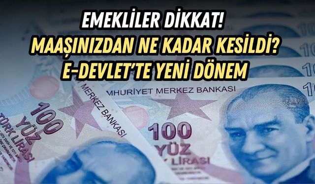 EMEKLİLER DİKKAT! MAAŞINIZDAN NE KADAR KESİLDİ? E-DEVLET'TE YENİ DÖNEM