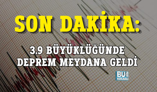 SON DAKİKA: 3.9 BÜYÜKLÜĞÜNDE DEPREM MEYDANA GELDİ