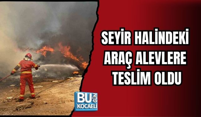 SEYİR HALİNDEKİ ARAÇ ALEVLERE TESLİM OLDU