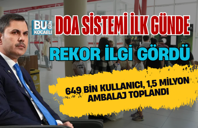 DOA SİSTEMİ İLK GÜNDE REKOR İLGİ GÖRDÜ: 649 BİN KULLANICI, 1,5 MİLYON AMBALAJ TOPLANDI