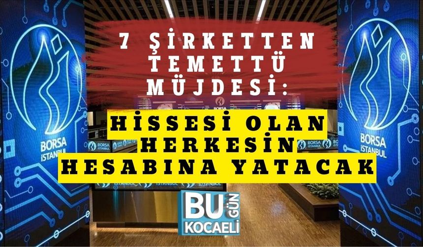 7 Şirketten Temettü Müjdesi: Hissesi Olan Herkesin Hesabına Yatacak