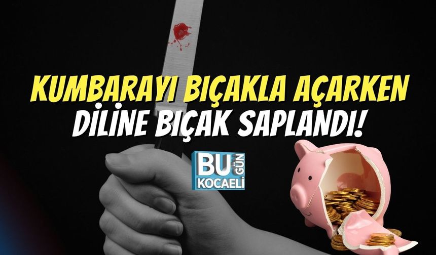 Kumbarayı Bıçakla Açarken Diline Bıçak Saplandı!