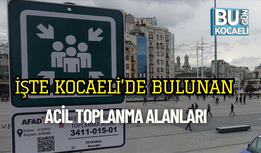 İşte Kocaeli’de Bulunan Acil Toplanma Alanları