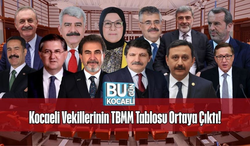 Kocaeli Vekillerinin TBMM Tablosu Ortaya Çıktı!